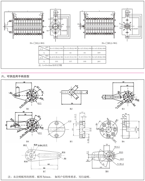 F6、F9辅助开关外形安装尺寸