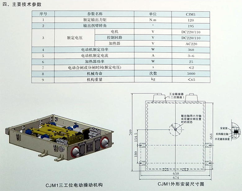 CJM1三工位电动机构